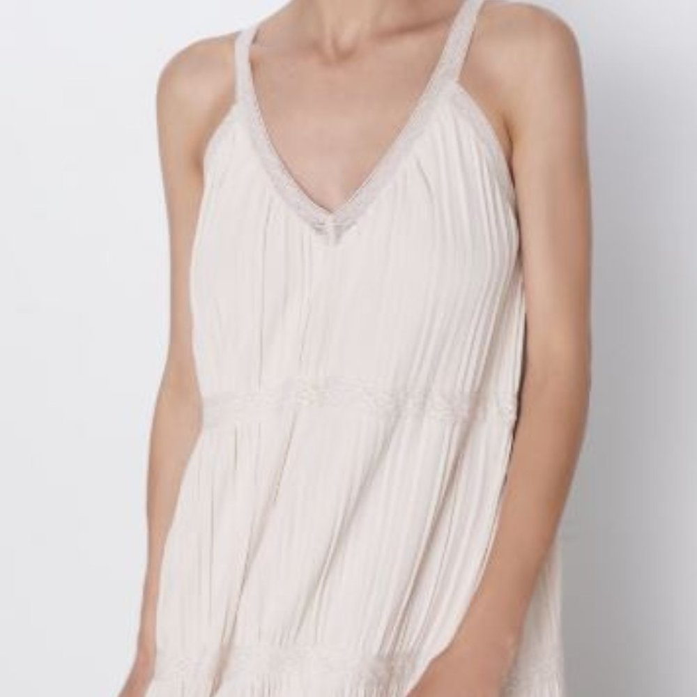 Zara Knit Dress With Lace Detail